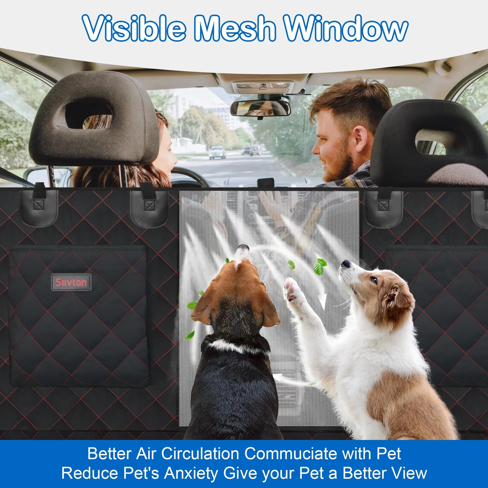 Dog Car Seat Cover for Back Seat, Waterproof Car Seat Protector for Dogs with Side Flaps, Scratchproof Dog Backseat Cover, Durable Nonslip Dog Hammock for Sedans, Trucks, Suvs, Standard